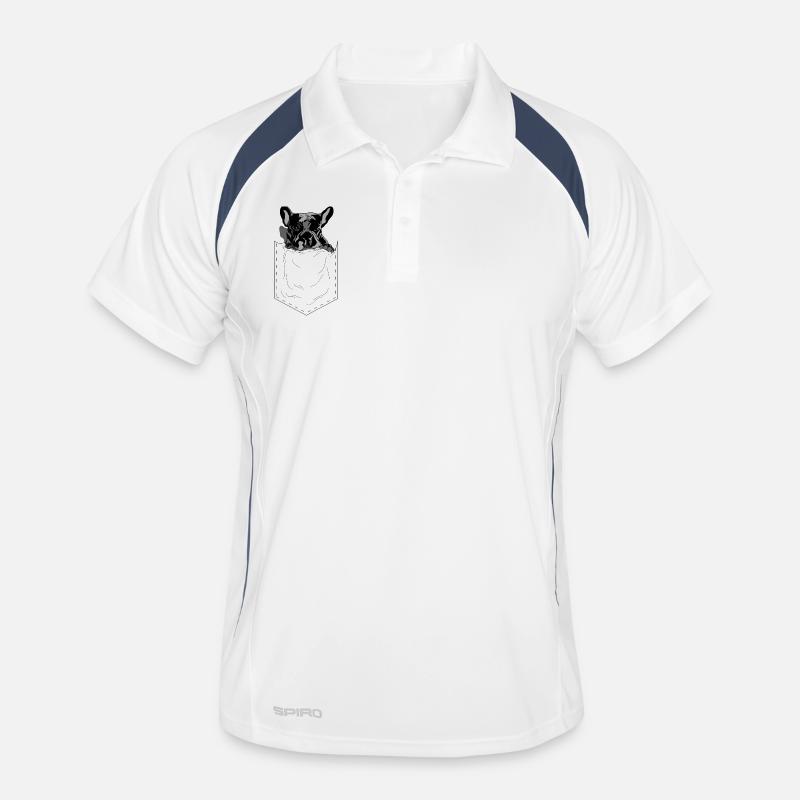 Frenchie Pocket Design Pop Art Style - Men's Polo breathable - white/navy