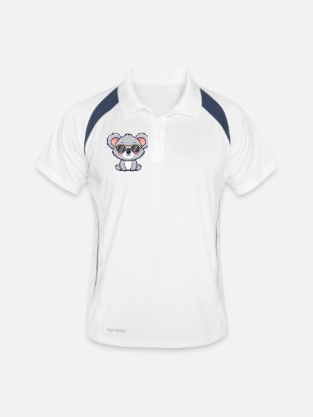 Koala Yellow Pop Glasses - Men's Polo breathable - white/navy - Front