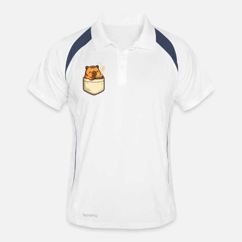 Motif mignon de la lecture de livre dans un capybara dans un sac Polo respirant Homme
