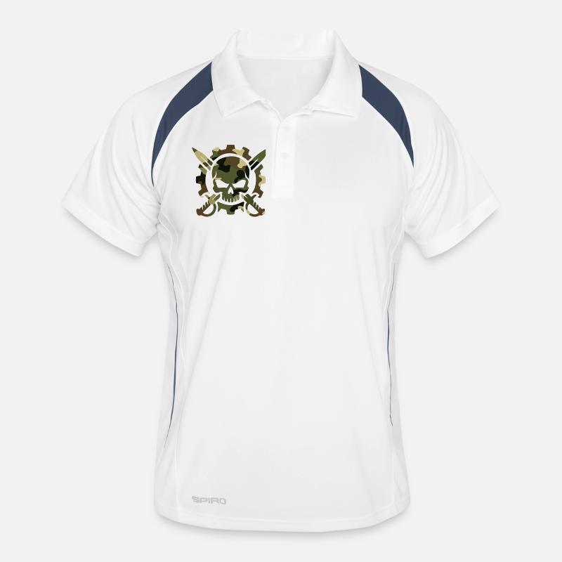 Tarnmuster Skull Schädel Messer Tacitical Logo Männer Polo atmungsaktiv