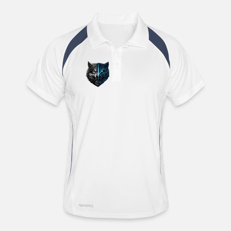 Neon Hybrid Wolf Shield Men's Polo breathable