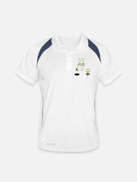 Happy Lunar New Year of the Rabbit - Männer Polo atmungsaktiv - Weiß/Navy - Vorne