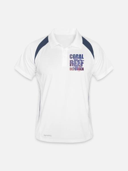 Coral Defender Crew von . NEMO - Männer Polo atmungsaktiv - Weiß/Navy - Vorne
