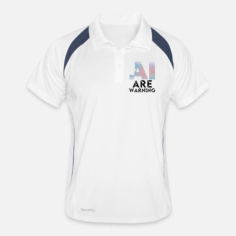 AI alert Caution artificial intelligence - Men's Polo breathable - white/navy