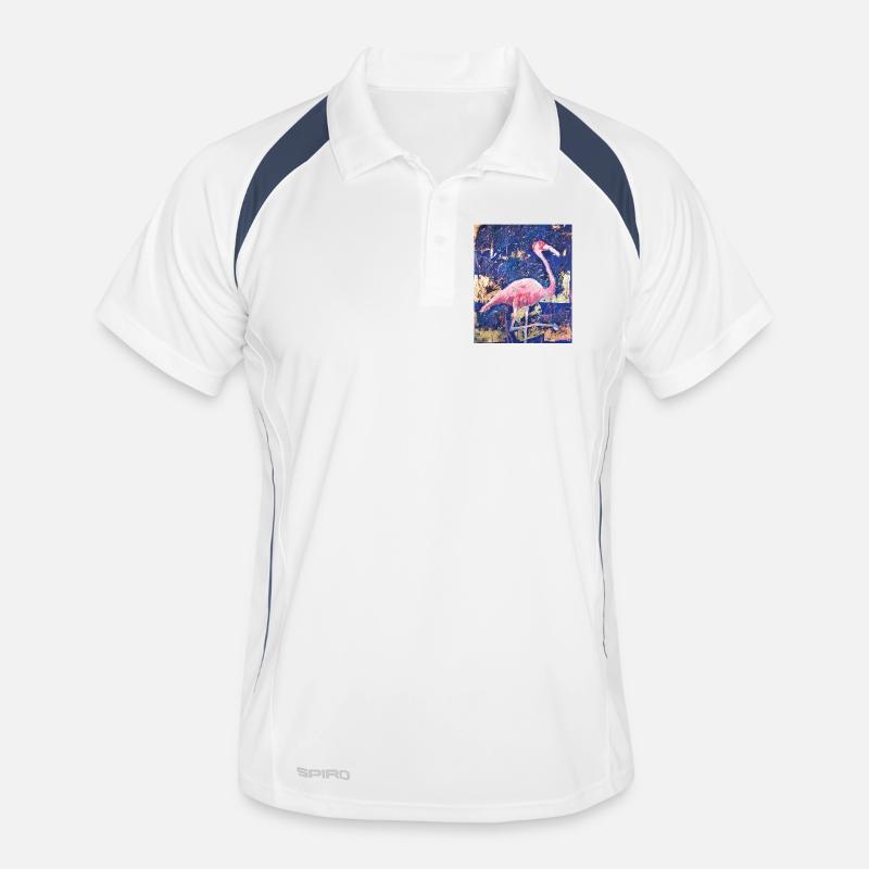 Expressionist Flamingo Artwork Männer Polo atmungsaktiv