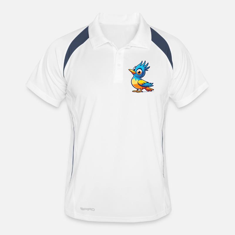 Oiseau bleu Polo respirant Homme