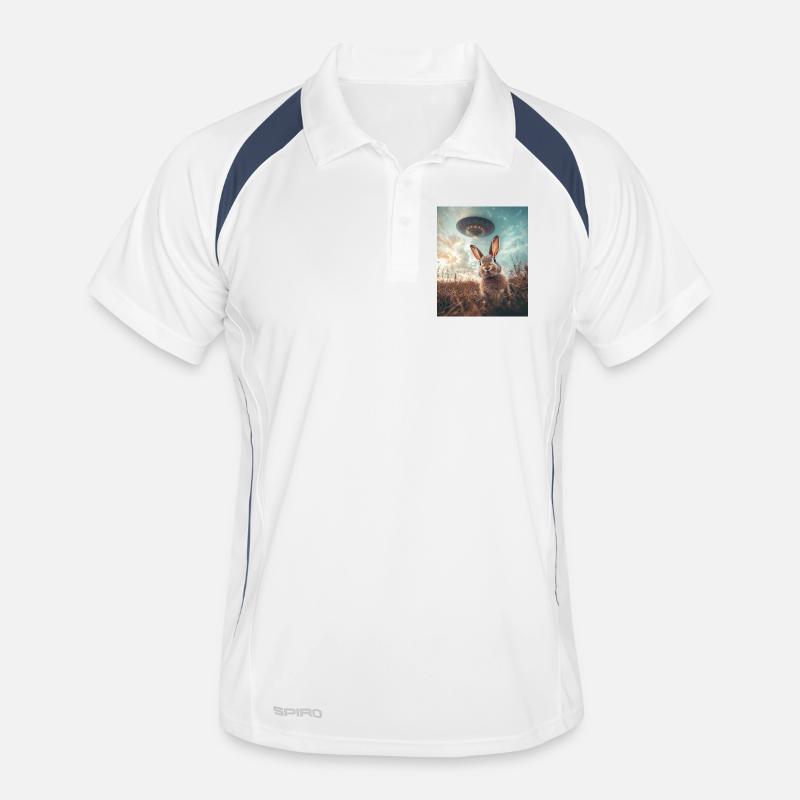 Rabbit selfie with UFO Men's Polo breathable