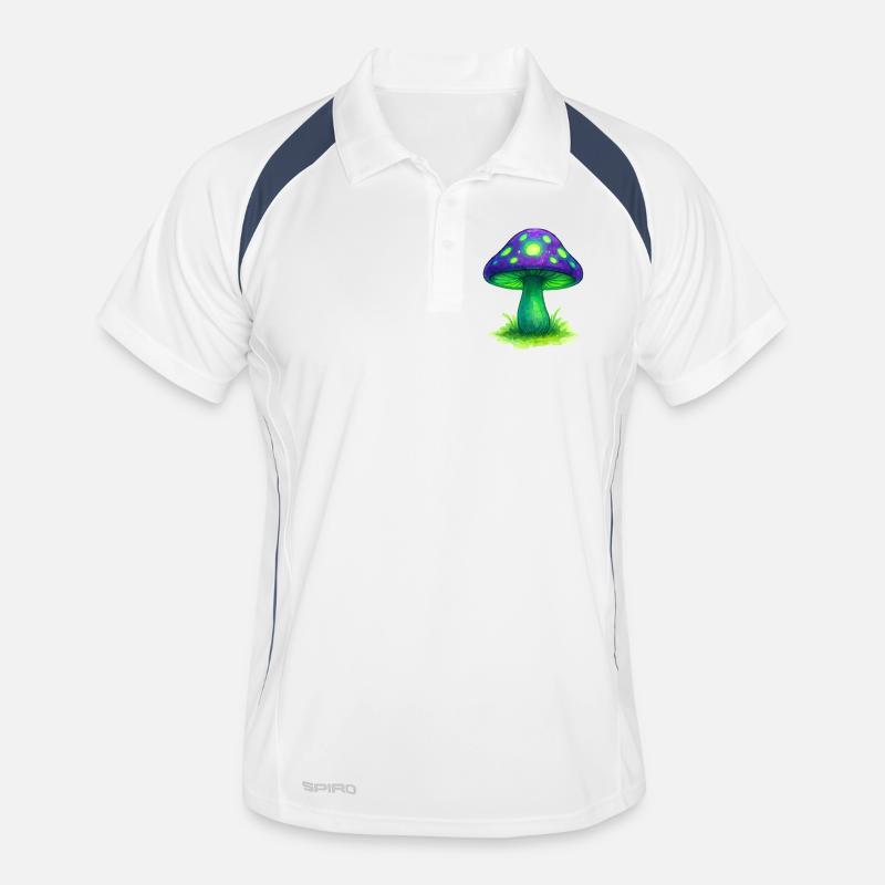 Forêt de néons de champignons lumineux Polo respirant Homme