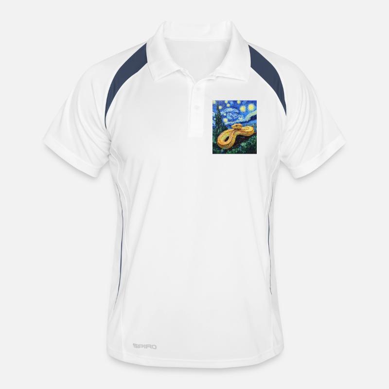 Serpent Python Style Van Gogh Nuit étoilée Polo respirant Homme