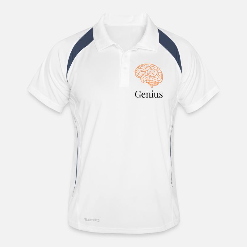 Brain in orange lines Men's Polo breathable