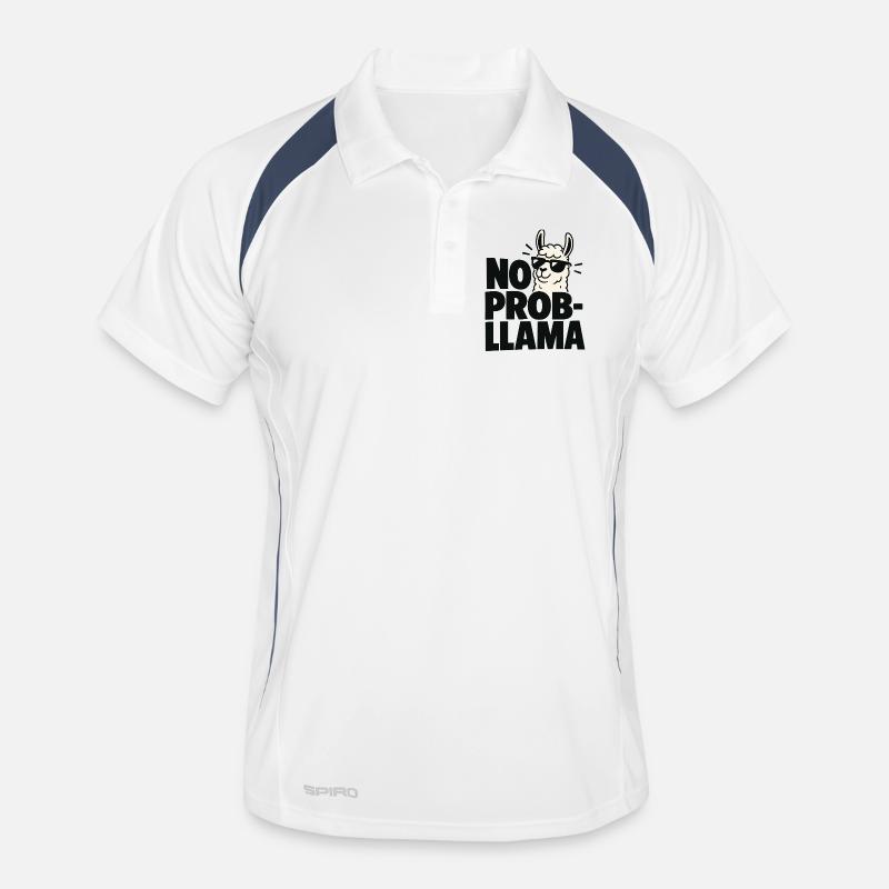 No Probllama Cool Lama Saying Men's Polo breathable