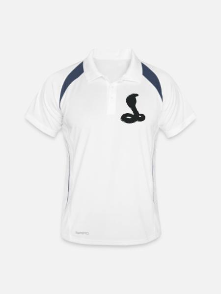 Mascotte Cobra Silhouette Snake eSport - Polo respirant Homme - blanc/marine - Devant