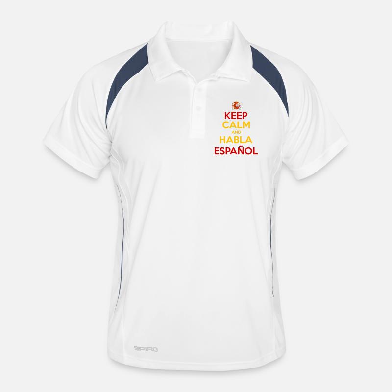Keep Calm and Habla Español Men's Polo breathable