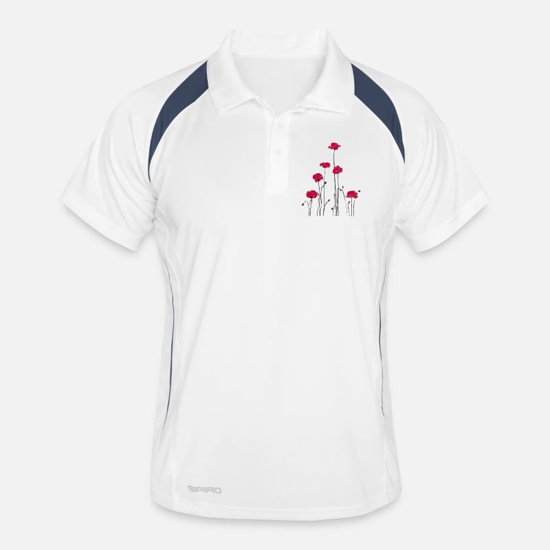 Dessin floral abstrait. Pavot Polo respirant Homme