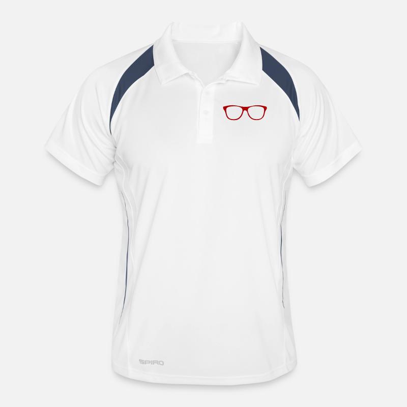 Abstract glasses / line / pattern / trend / red Men's Polo breathable