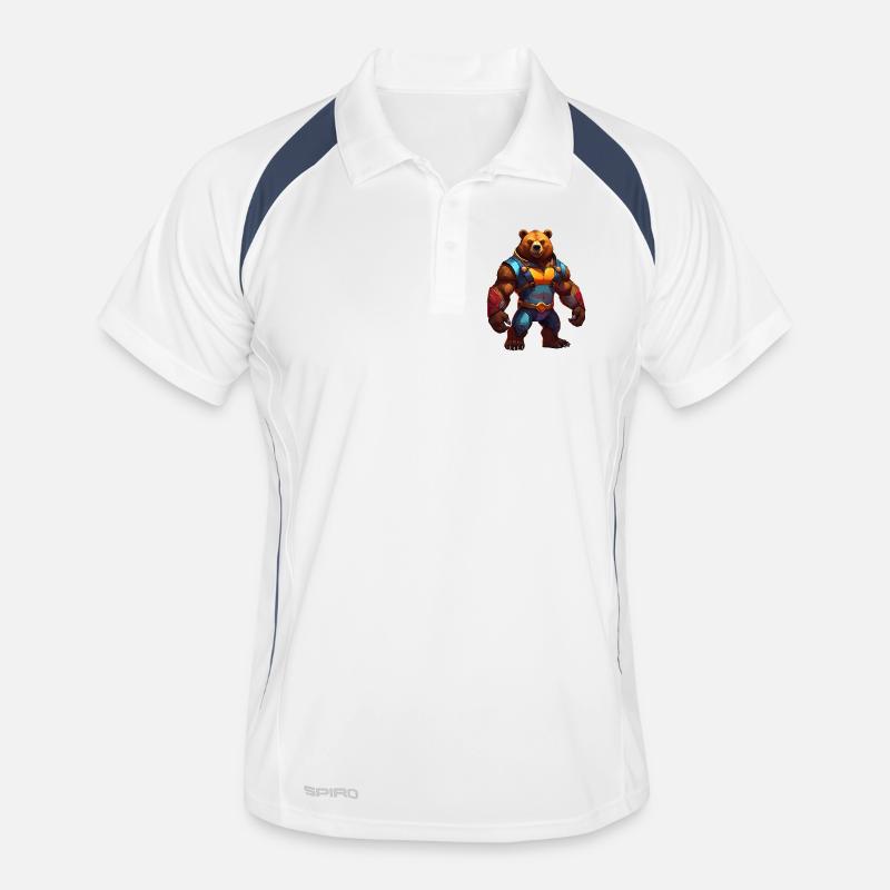 Futuristic Warrior Bear Men's Polo breathable