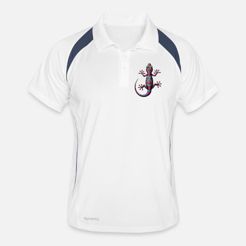 Gecko - Männer Polo atmungsaktiv - Weiß/Navy