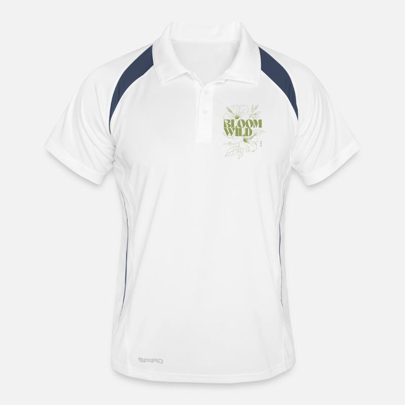 Bloom Wild Botanical Illustration Men's Polo breathable