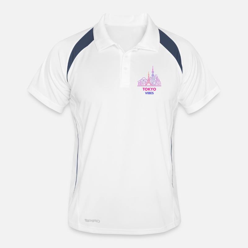 Tokyo Vibes Neon Skyline Men's Polo breathable