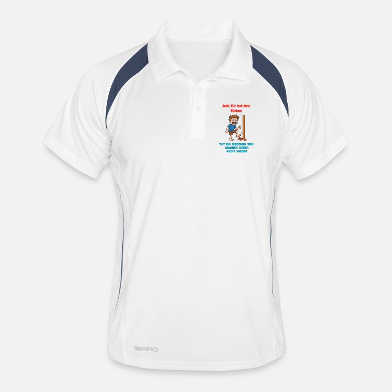 Tat ein bisschen weh - Männer Polo atmungsaktiv - Weiß/Navy