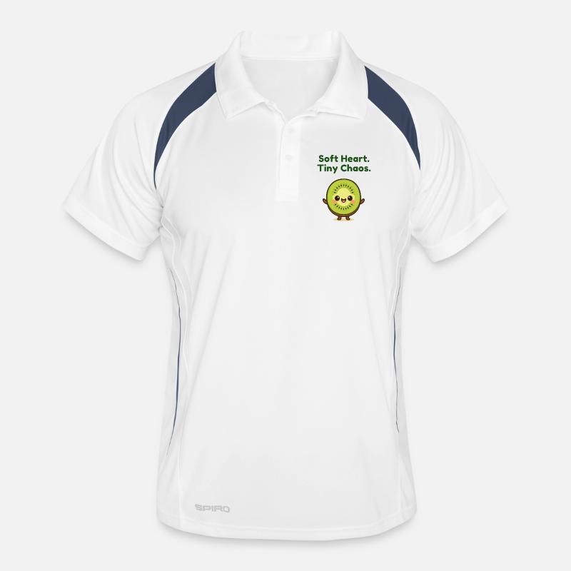 Softe Herz Tiny Chaos Kiwi - Männer Polo atmungsaktiv - Weiß/Navy