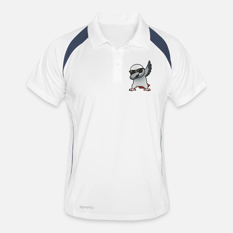 Dabbing African grey parrot Men's Polo breathable