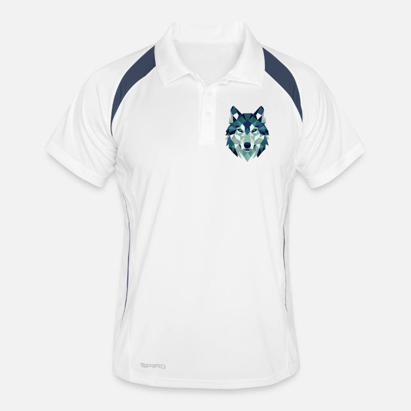 Wolf Head Polygon Geometry Men's Polo breathable