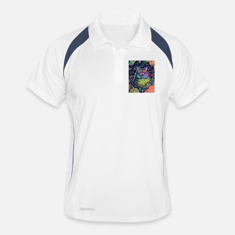 Cat Hippie Space Men's Polo breathable
