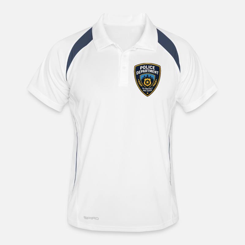 Polizei Abzeichen Patch Stadt Skyline Männer Polo atmungsaktiv