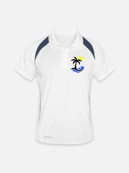 Palm Tree Beach Ocean - Men's Polo breathable - white/navy