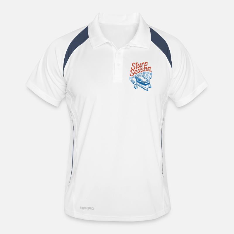 Schlürfsaison – Retro-Austern-Meeresfrüchte Männer Polo atmungsaktiv