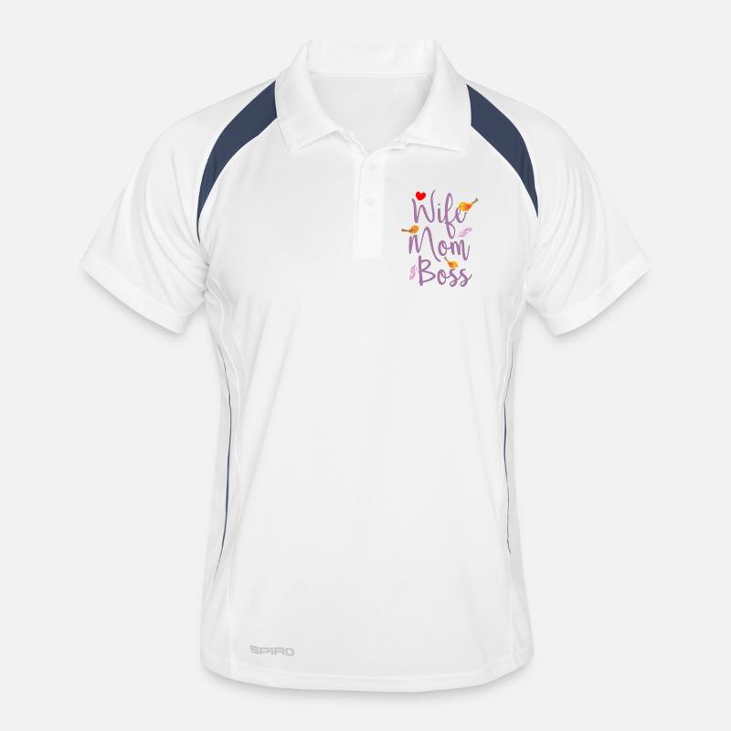 Frau Mutter Chef - Männer Polo atmungsaktiv - Weiß/Navy