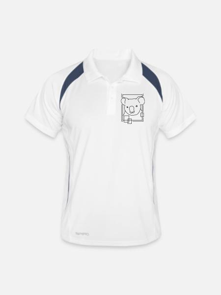 Koala en forme géométrique - Conception d’art au trait - Polo respirant Homme - blanc/marine - Devant