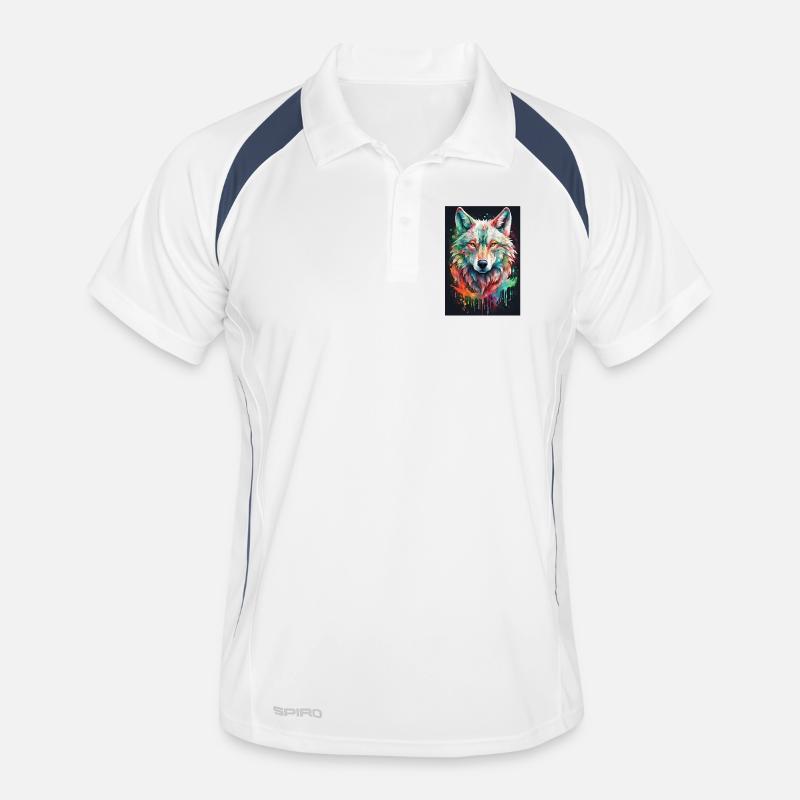 Explosion colorée de la couleur de la tête de loup Polo respirant Homme