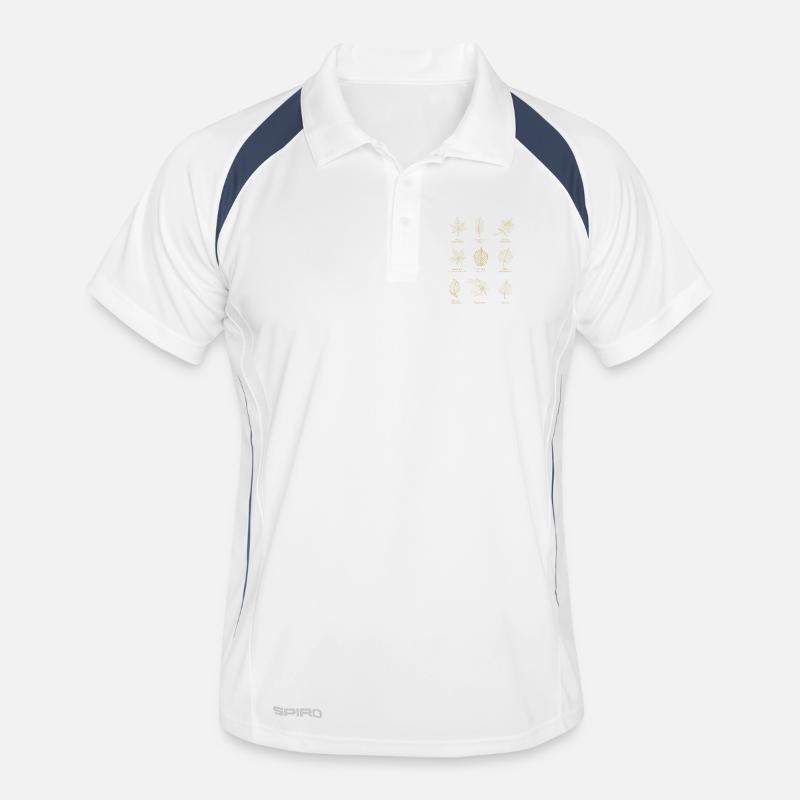Feuilles Botaniques d’Europe - Design Naturel Brun Doré Polo respirant Homme