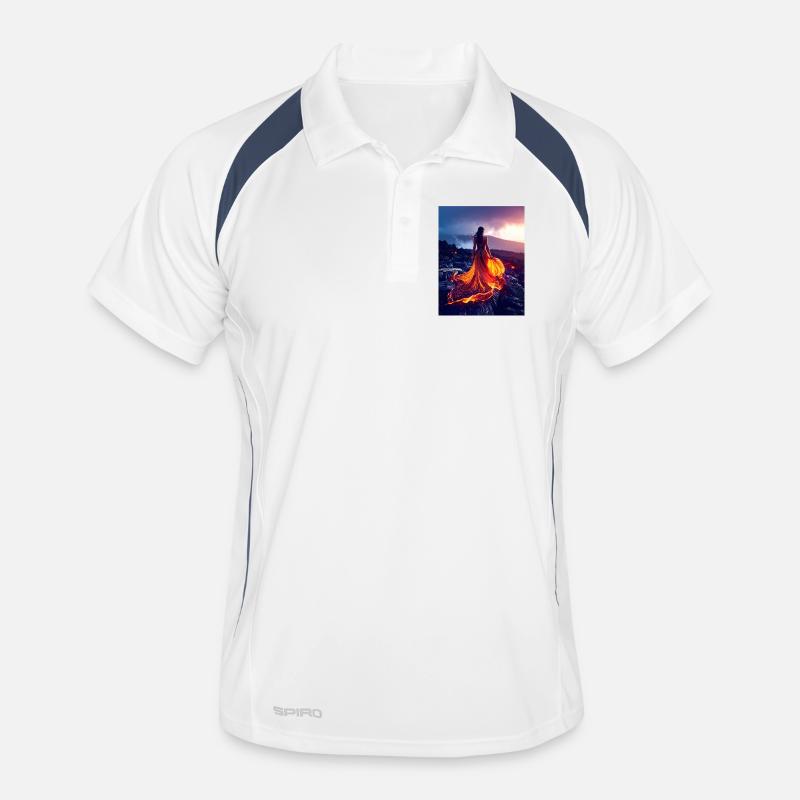 Robe semblable à du feu sur un champ de lave Polo respirant Homme
