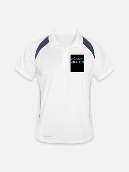 Brillant sans effort - Polo respirant Homme - blanc/marine - Devant