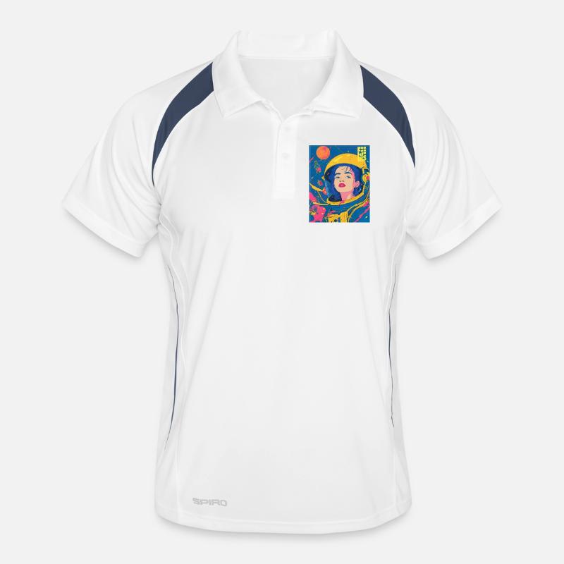 Astronaute féminine dans un style pop art néon Polo respirant Homme