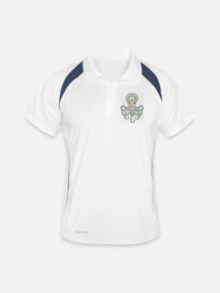 Flower-Octopus - Men's Polo breathable - white/navy - Front