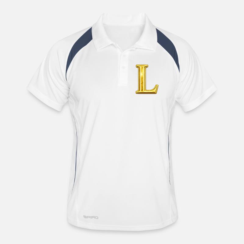Golden L Monogram Men's Polo breathable