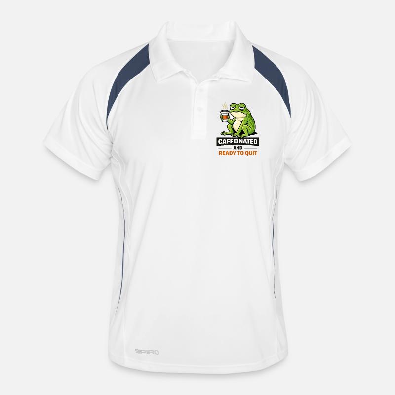 Caffeinated Frog: Ready to Quit Men's Polo breathable
