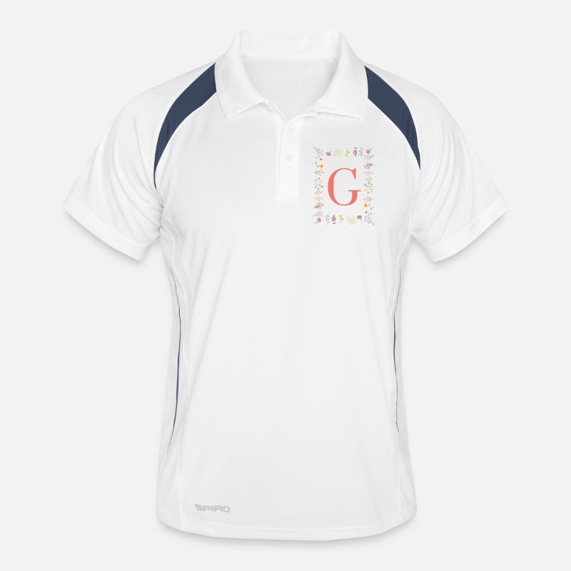 Floral initials "G", letters monogram Men's Polo breathable