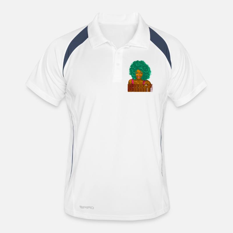 Portrait afro pop turquoise Polo respirant Homme