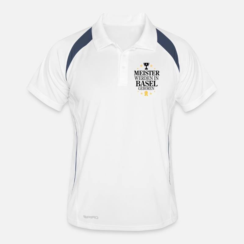 Masters Basel - Men's Polo breathable - white/navy