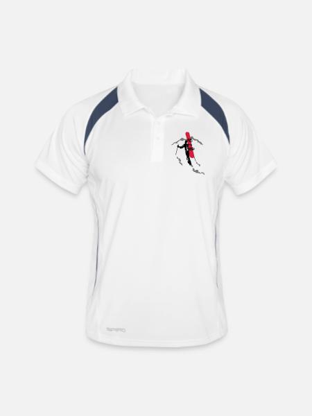 snowboard freerider - Men's Polo breathable - white/navy - Front