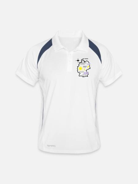 Wetterkarte Wetter Deutschland - Männer Polo atmungsaktiv - Weiß/Navy - Vorne