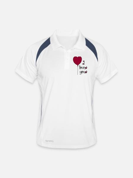 T-shirt for lovers - Men's Polo breathable - white/navy - Front