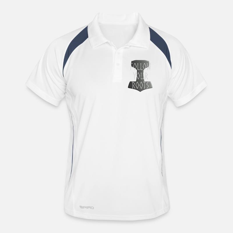 Mjölnir Donar Hammer Thor - Follow your Roots grey Men's Polo breathable