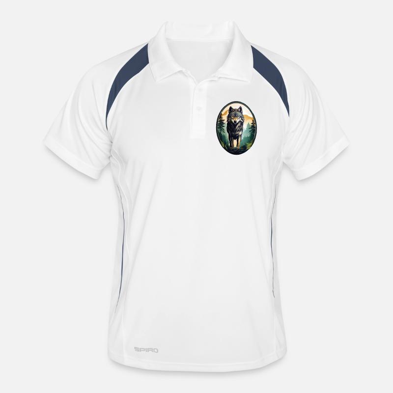 Forest dweller wolf Men's Polo breathable