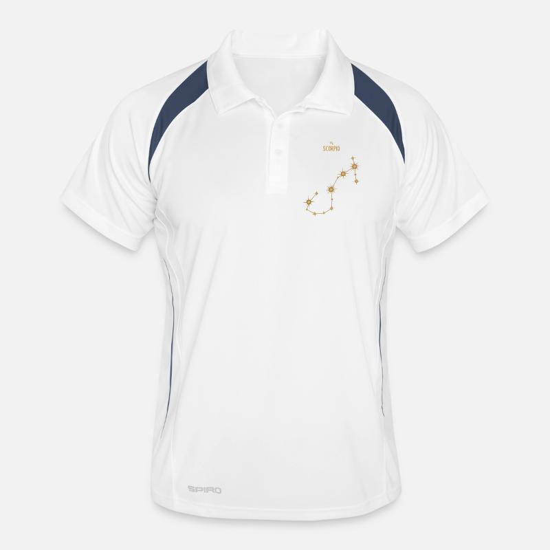Signe du zodiaque Scorpion Constellation d’étoiles Ton doré Polo respirant Homme